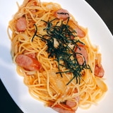 簡単ランチ◎えのきとウインナーのバター醤油パスタ